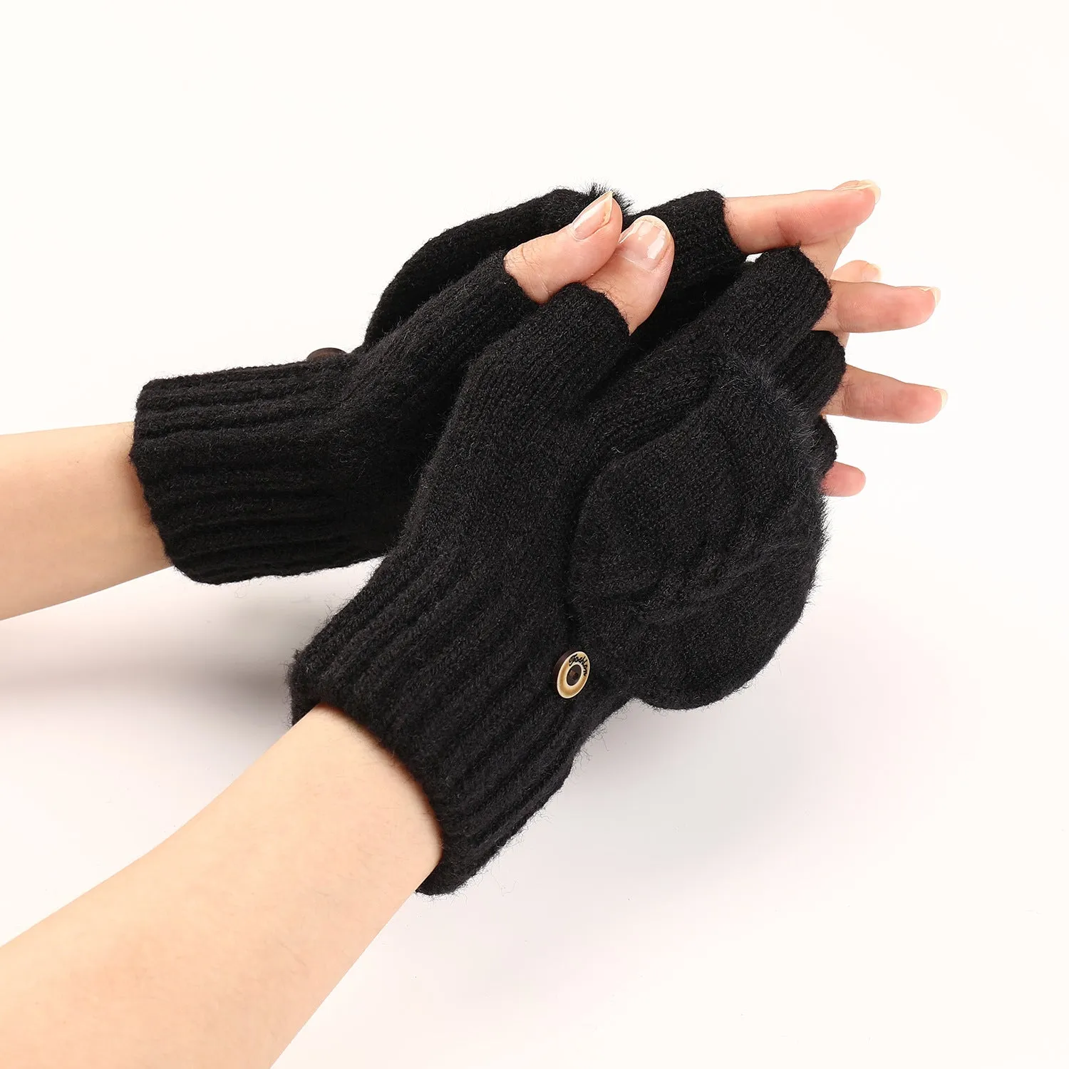 1 Pair Premium Soft Breathable Half-Fingered Knitted Gloves - Comfortable Warm Driving Cycling Gloves for Men and Women - Winter Accessories for Cold Weather