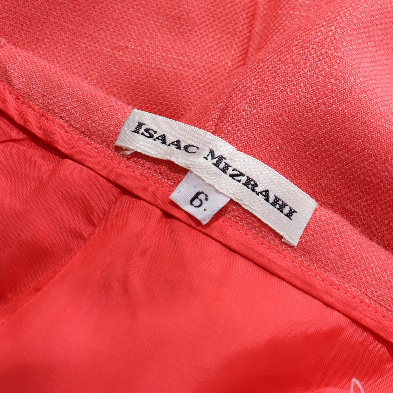 1990s Isaac Mizrahi Deep Coral 1950s Inspired High Waisted Trousers