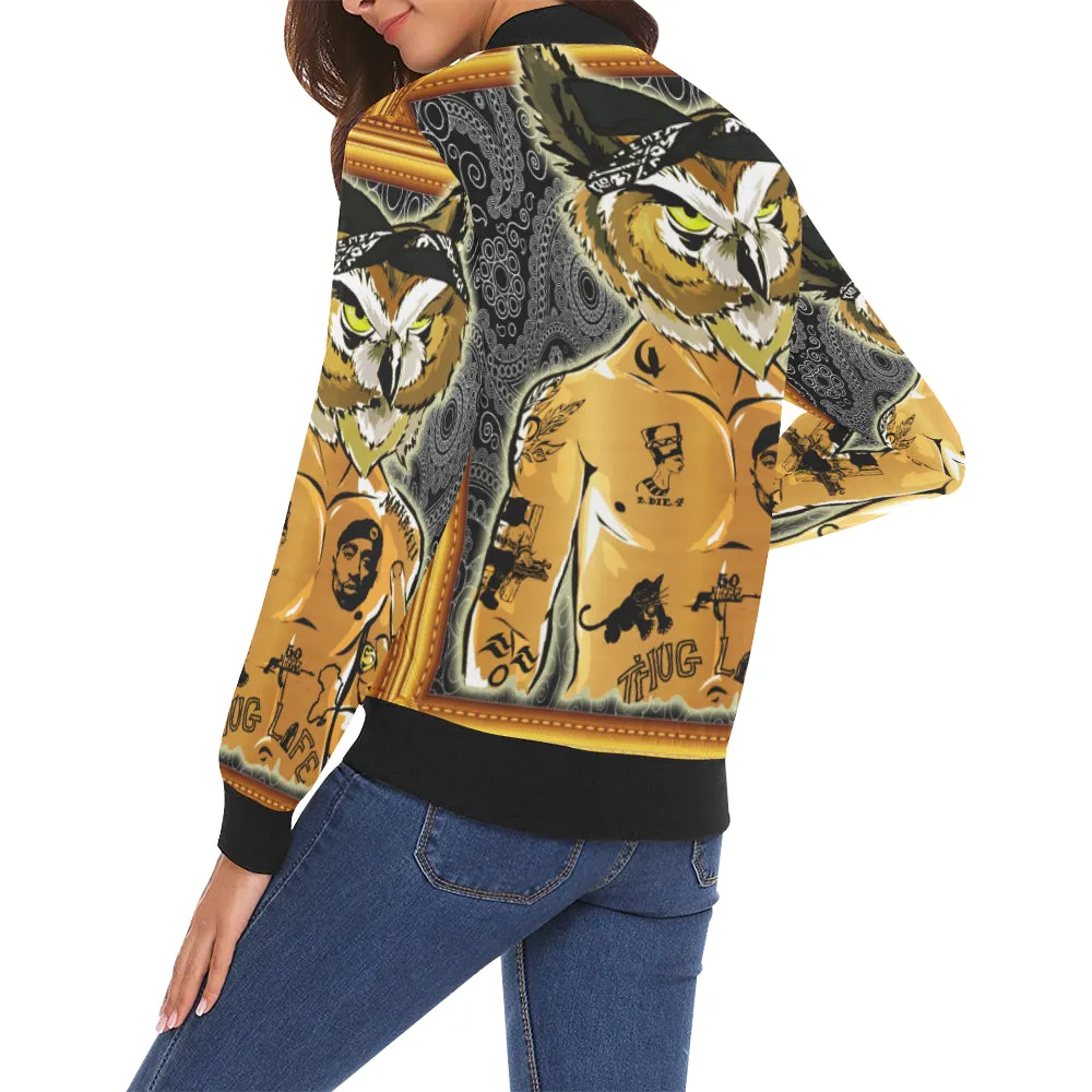 2PAC CHOUETT All Over Print Bomber Jacket for Women