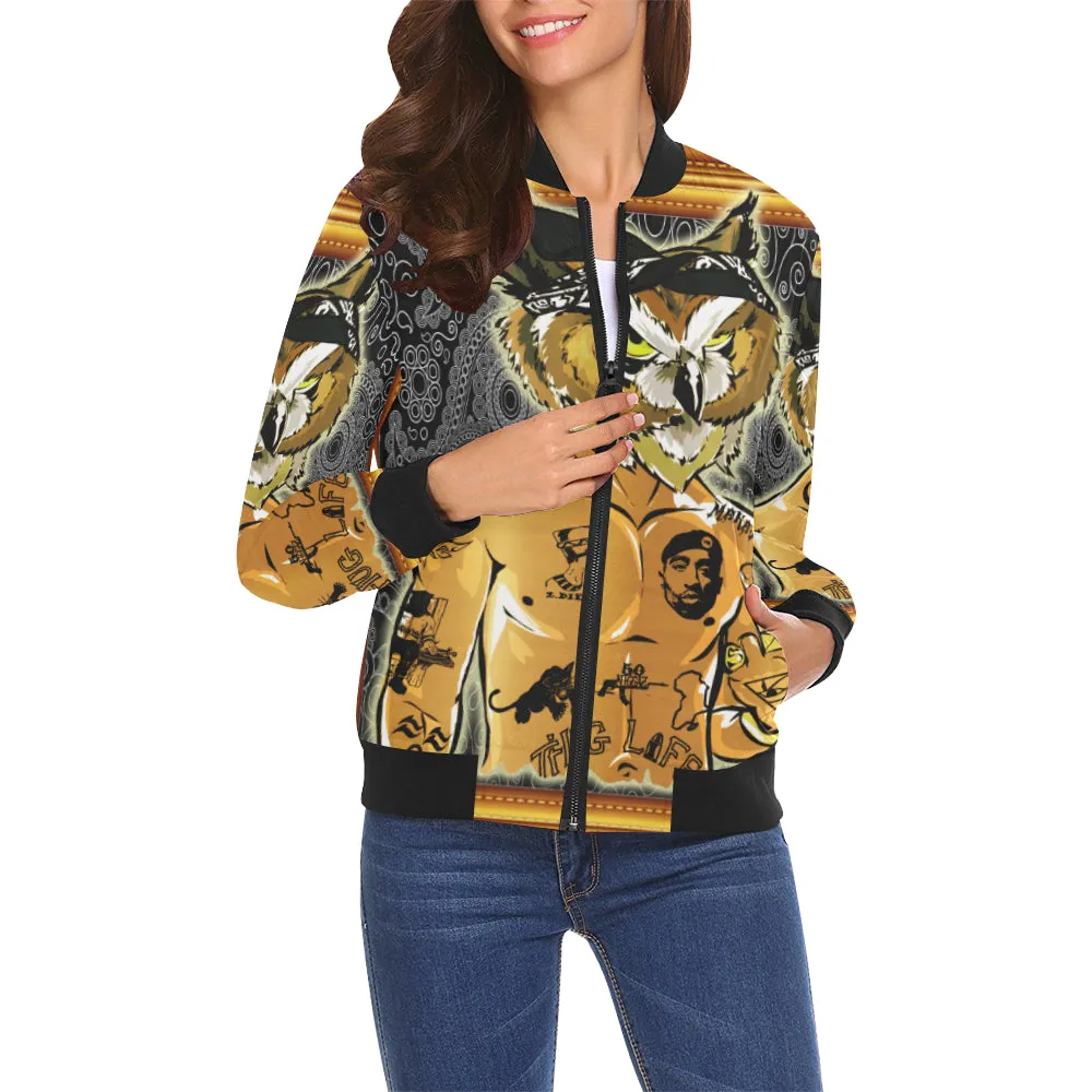 2PAC CHOUETT All Over Print Bomber Jacket for Women