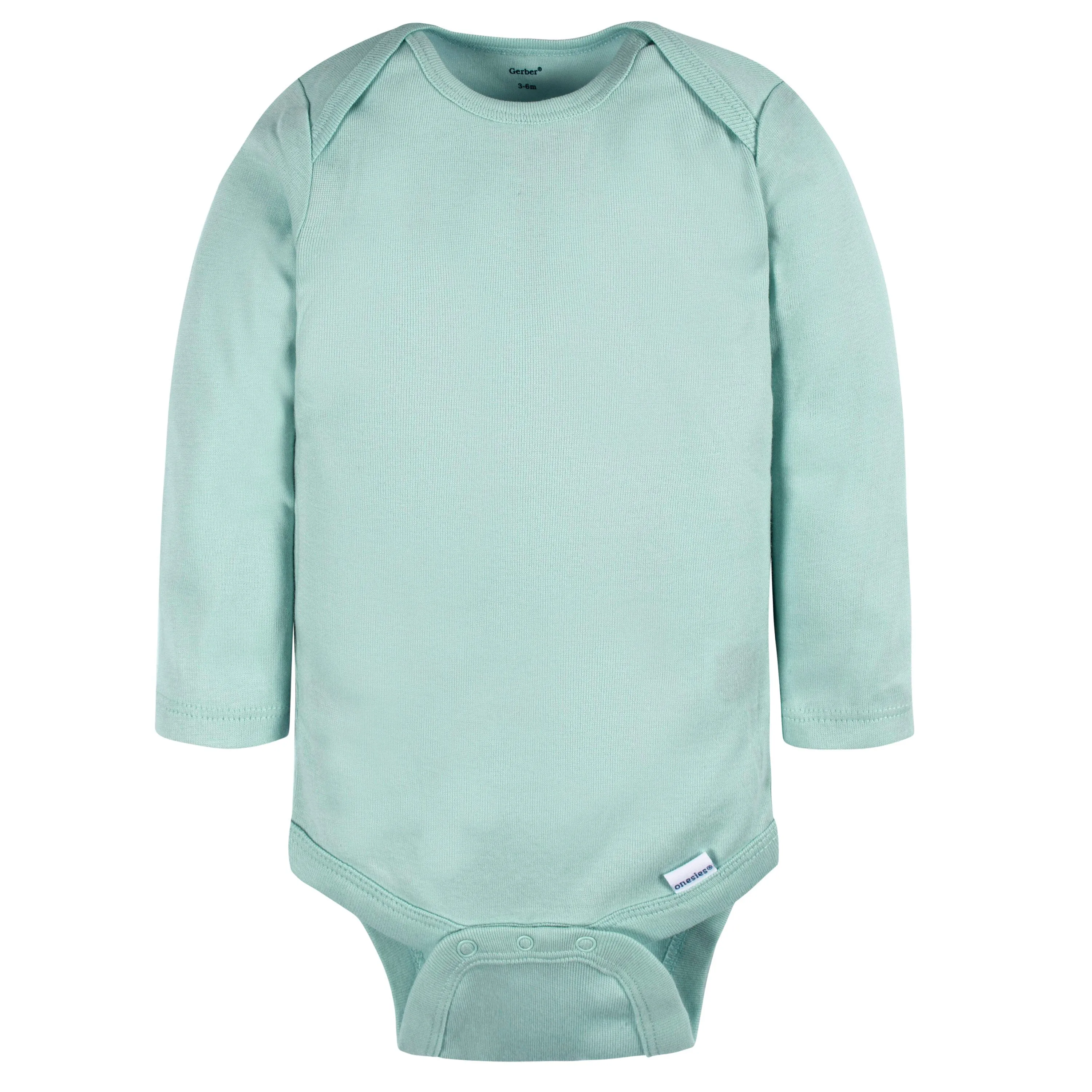 4-Pack Baby Neutral Green/ Blue Long Sleeve Onesies® Bodysuits