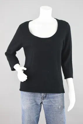 90s Angora Wool Blend Black Sweater, Women's Medium - Large