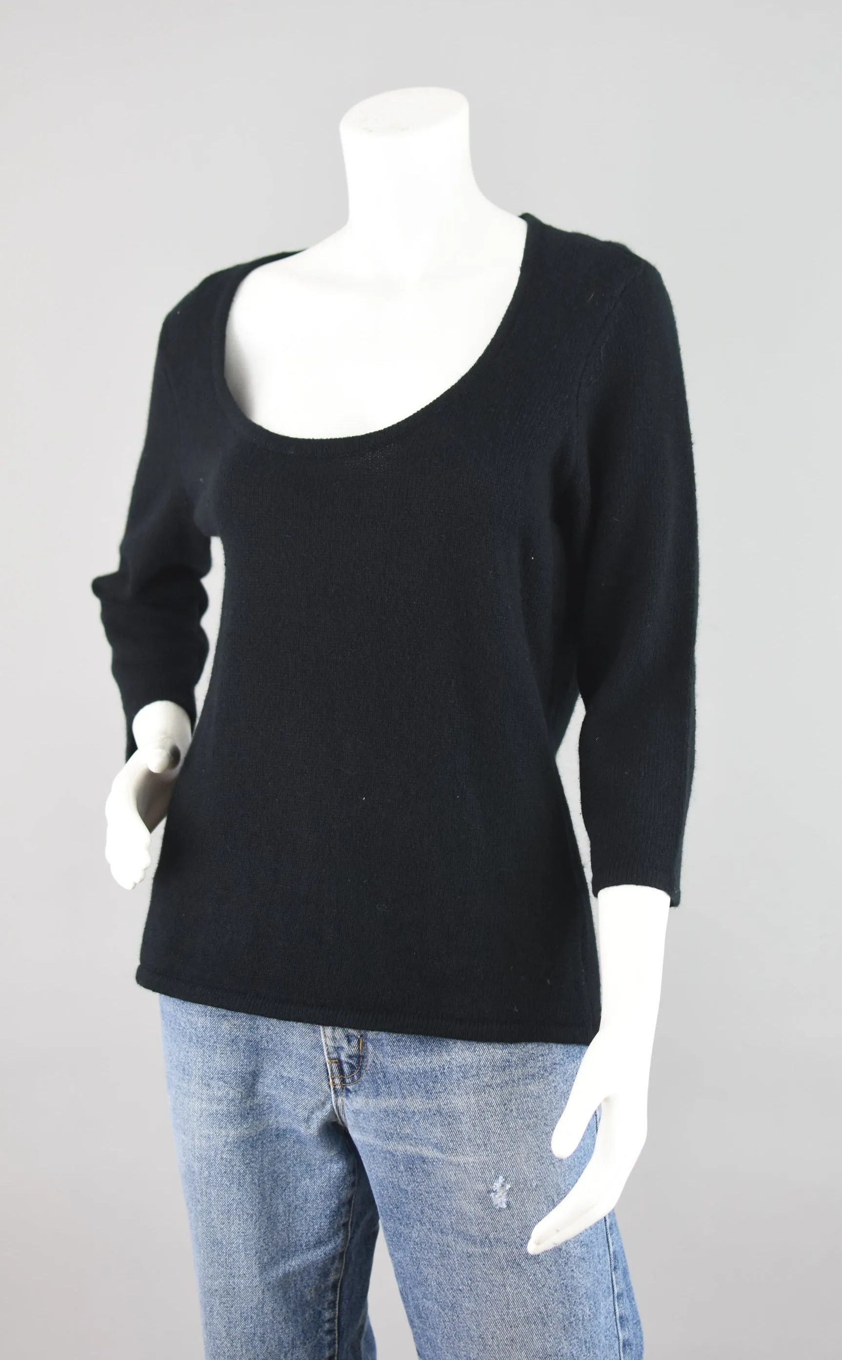 90s Angora Wool Blend Black Sweater, Women's Medium - Large