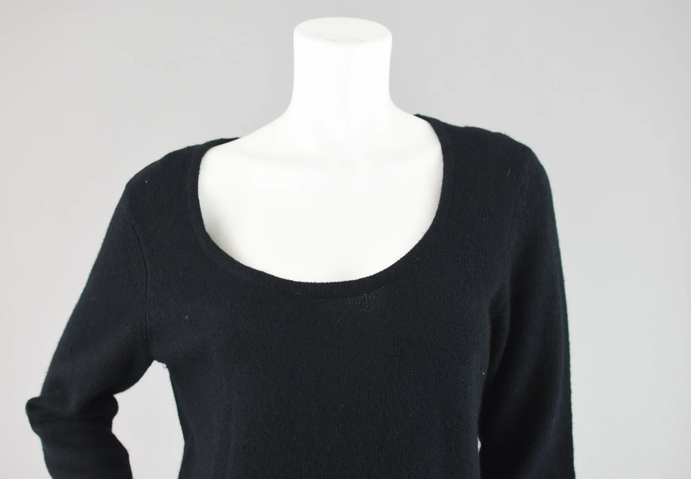 90s Angora Wool Blend Black Sweater, Women's Medium - Large