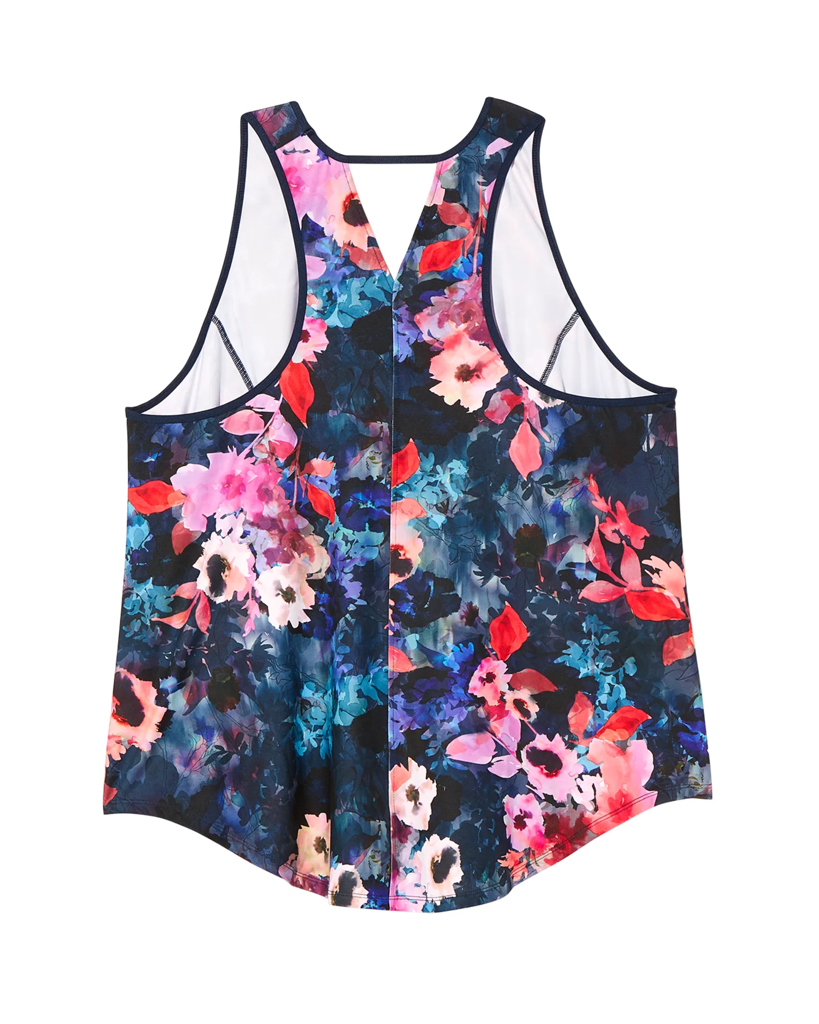 Acacia Print Tank | Navy / Magenta