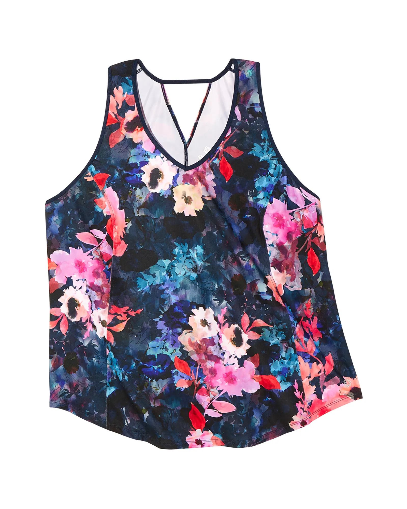 Acacia Print Tank | Navy / Magenta