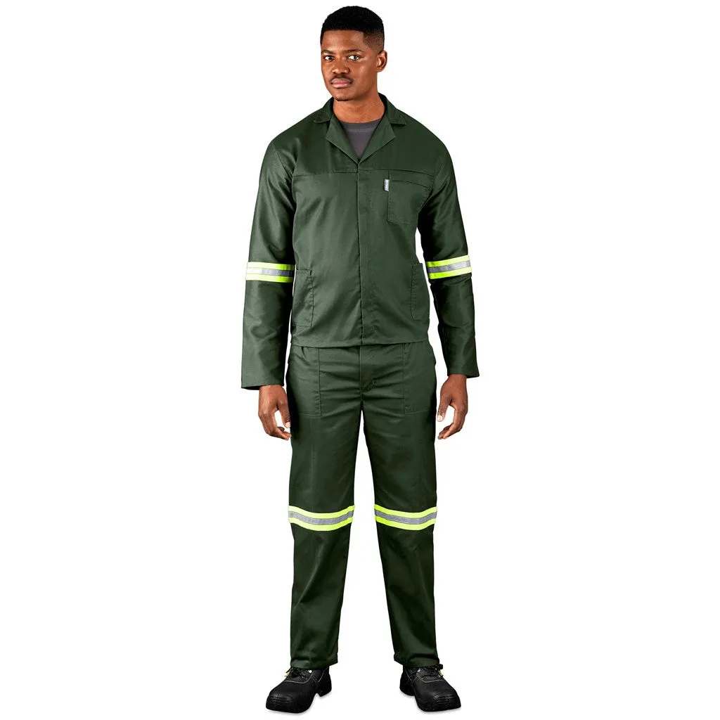 Acid Resistant Polycotton Conti Suit - Reflective Arm, Legs & Back - Yellow Tape