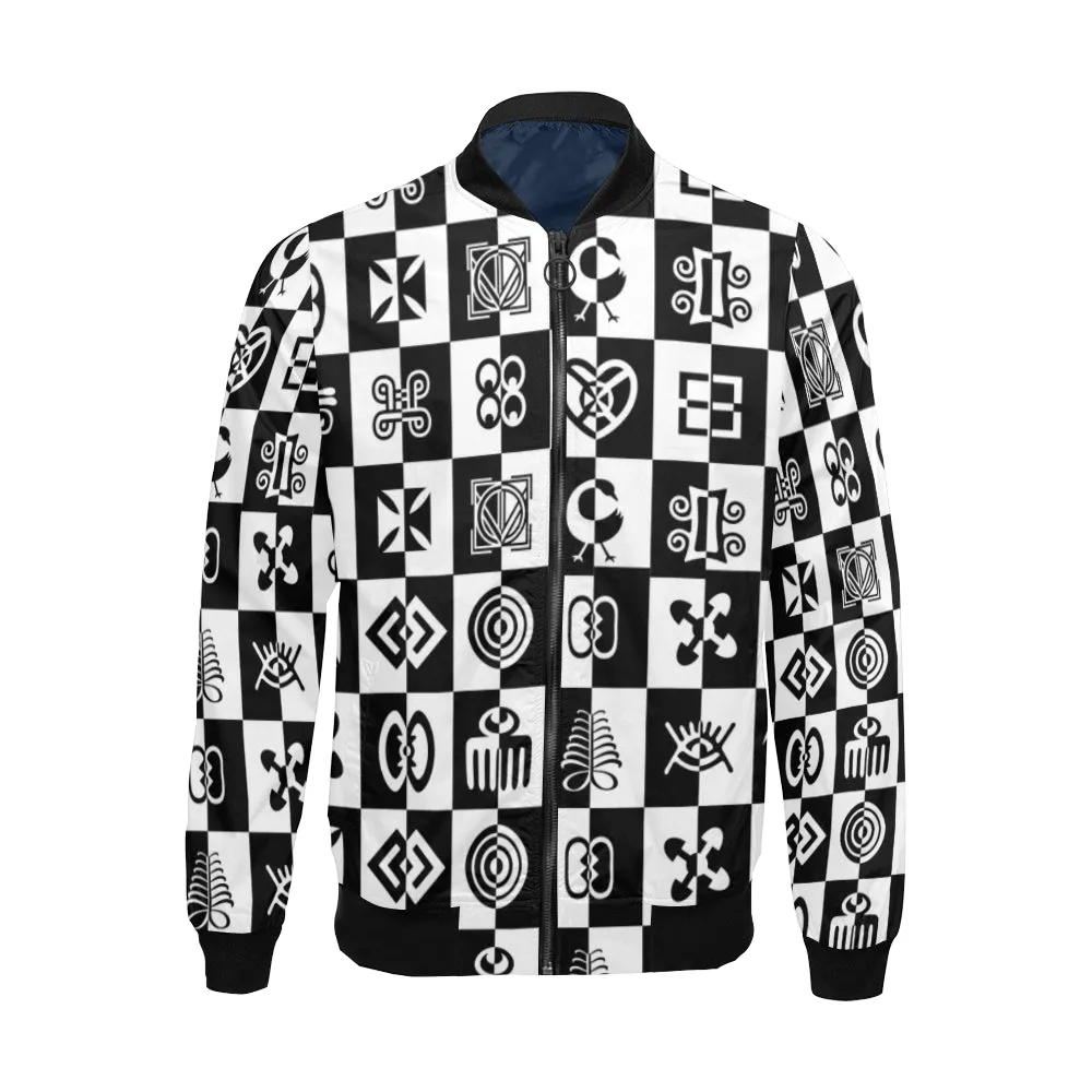 Adinkra CheccMate  Bomber Jacket for Men