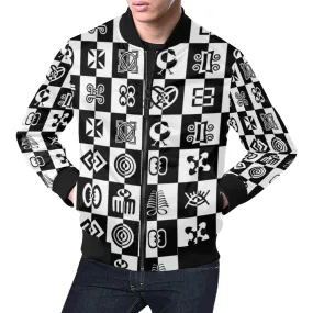 Adinkra CheccMate  Bomber Jacket for Men