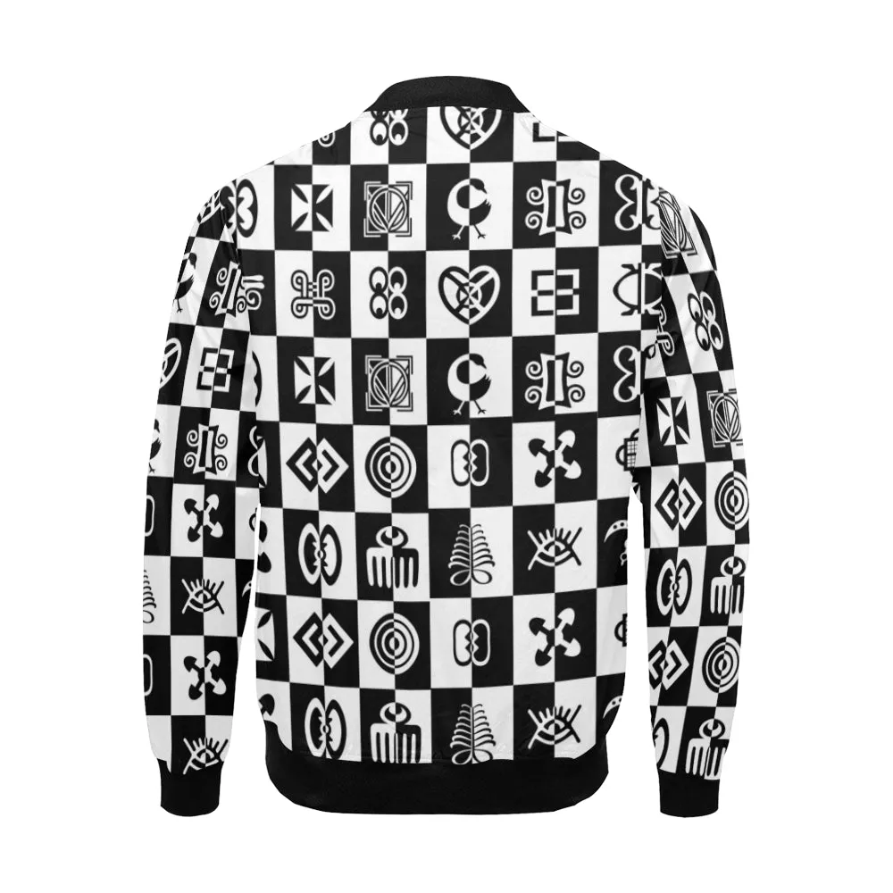 Adinkra CheccMate  Bomber Jacket for Men