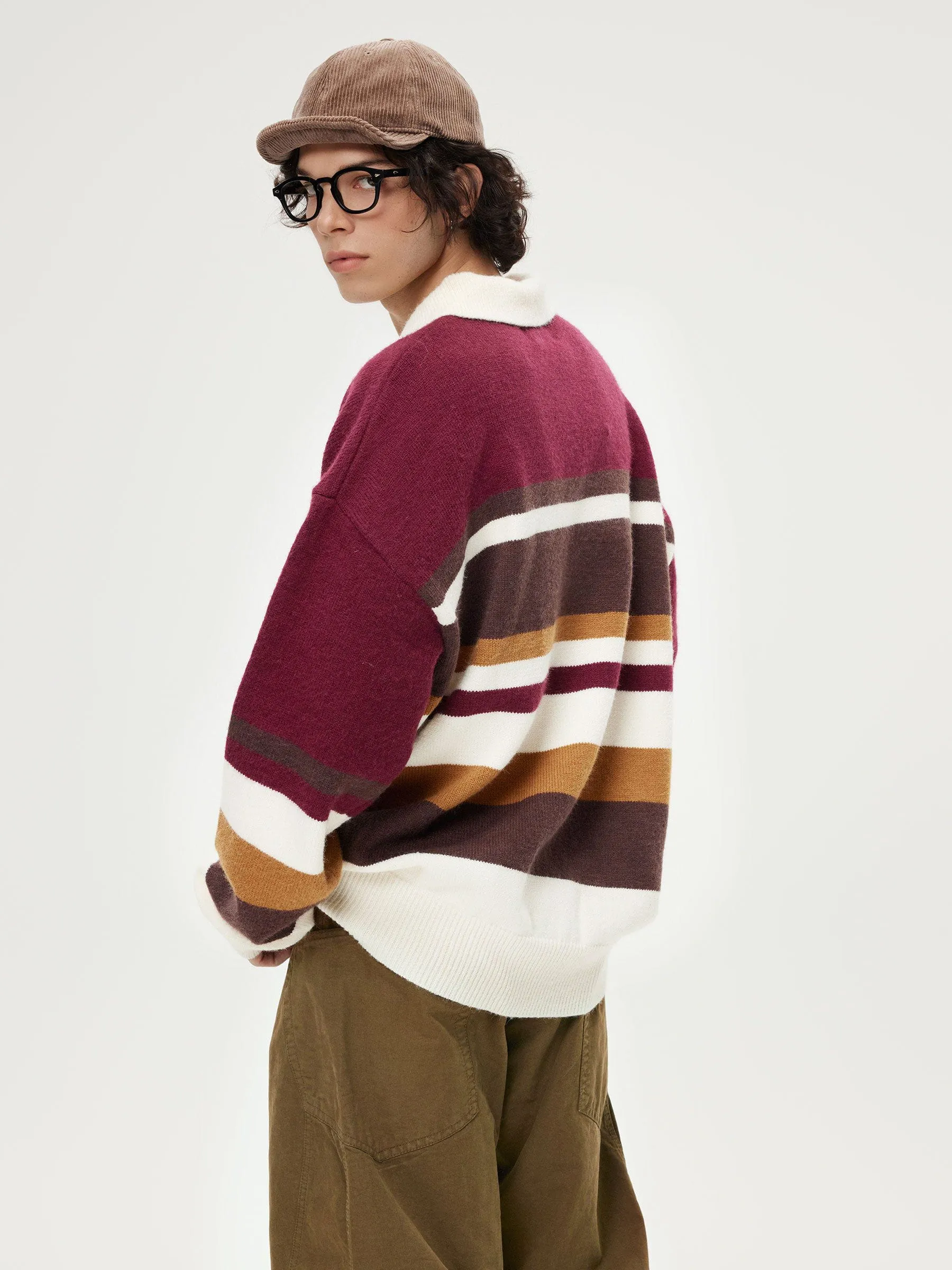 Aelfric Eden Vintage Stripe Polo Sweater