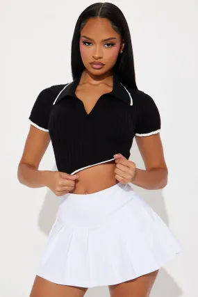 Alana Polo Sweater - Black/White