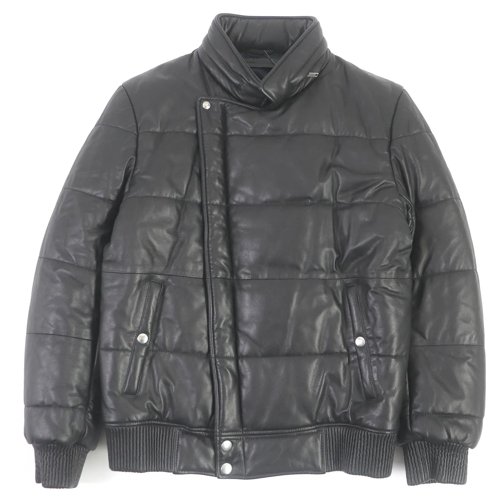 Alexander McQueen Lamb Leather Bomber Jacket Black