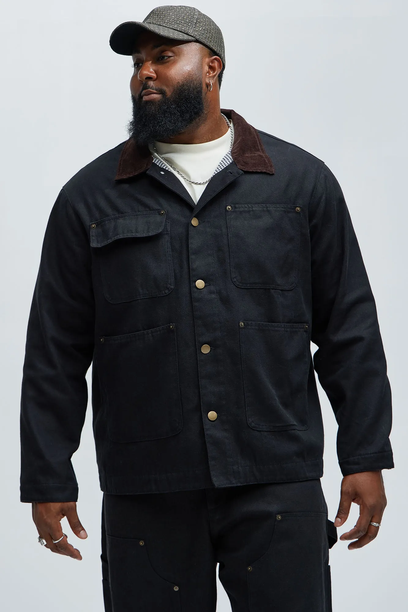 Alexander Utility Canvas Chore Jacket - Black