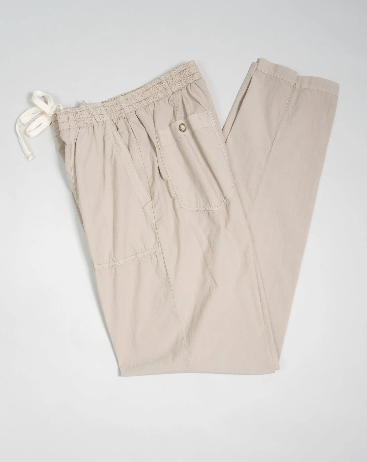 Altea Lightweight Drawstring Fatigue Pants / Beige