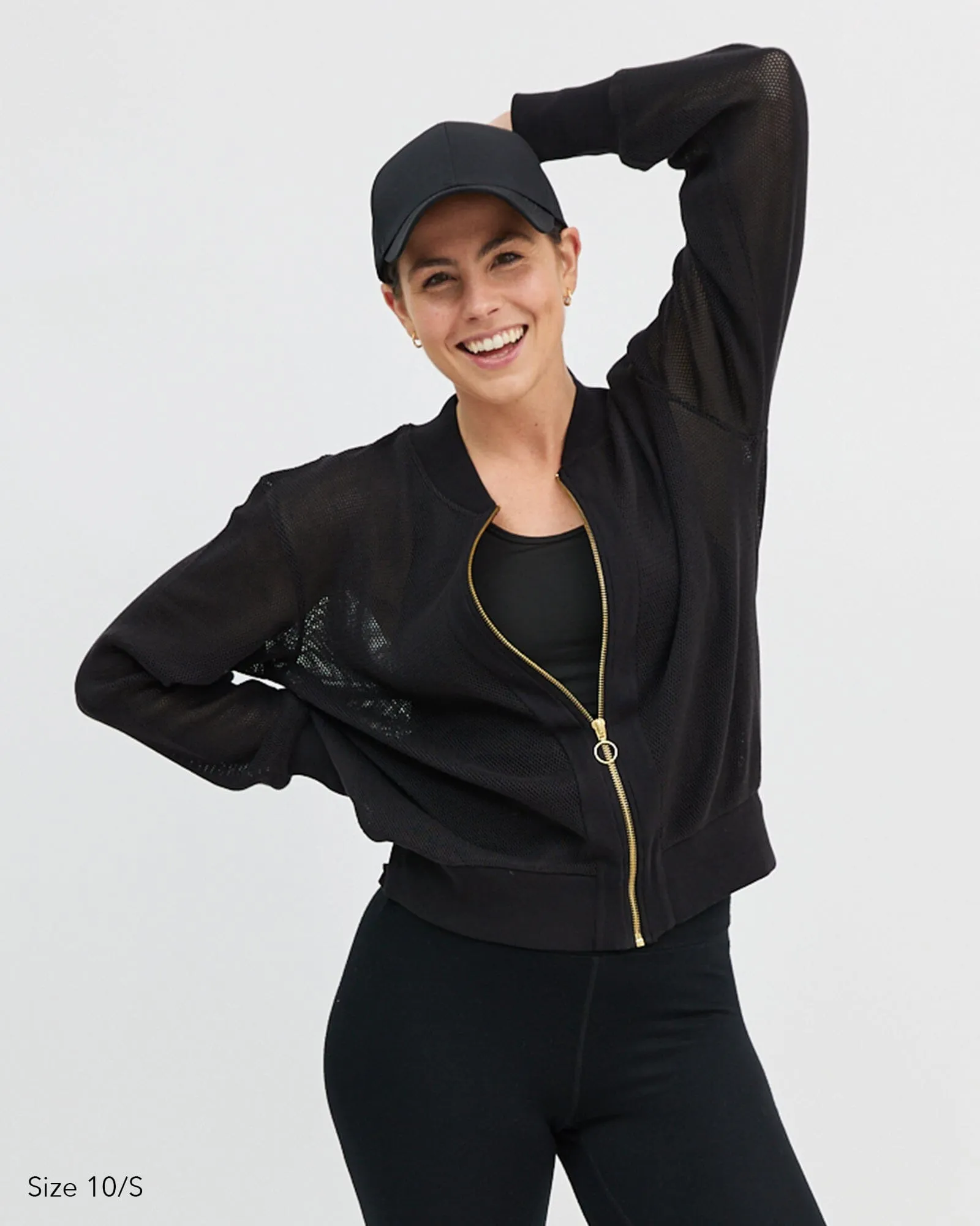 Amara Mesh Bomber Jacket - Black