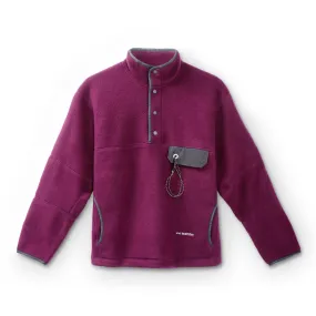 And Wander Men's Wool Fleece Pullover Purple