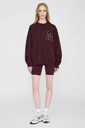 Anine Bing - Miles Oversized Letterman Sweatshirt in Dark Burgandy