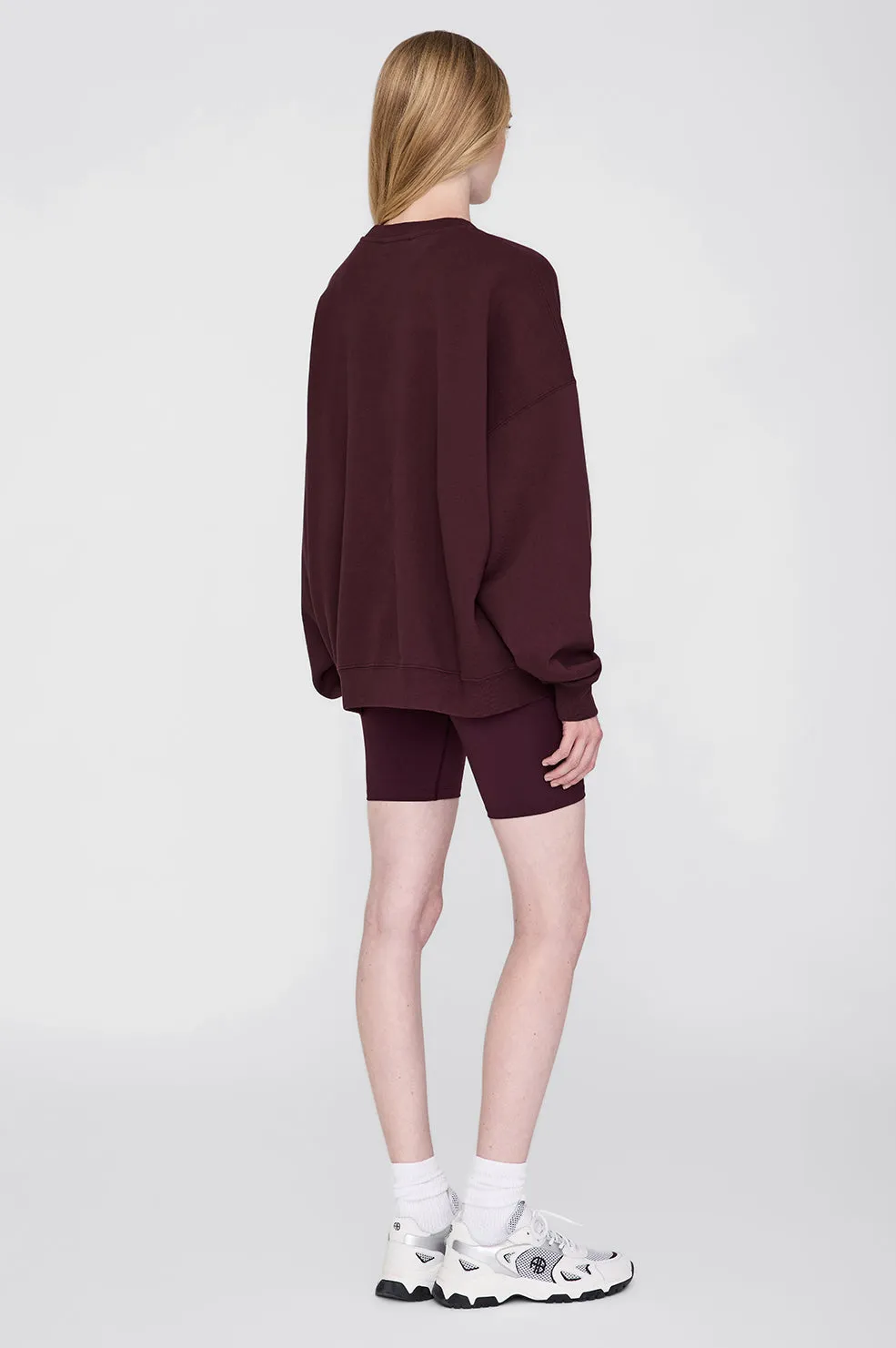 Anine Bing - Miles Oversized Letterman Sweatshirt in Dark Burgandy