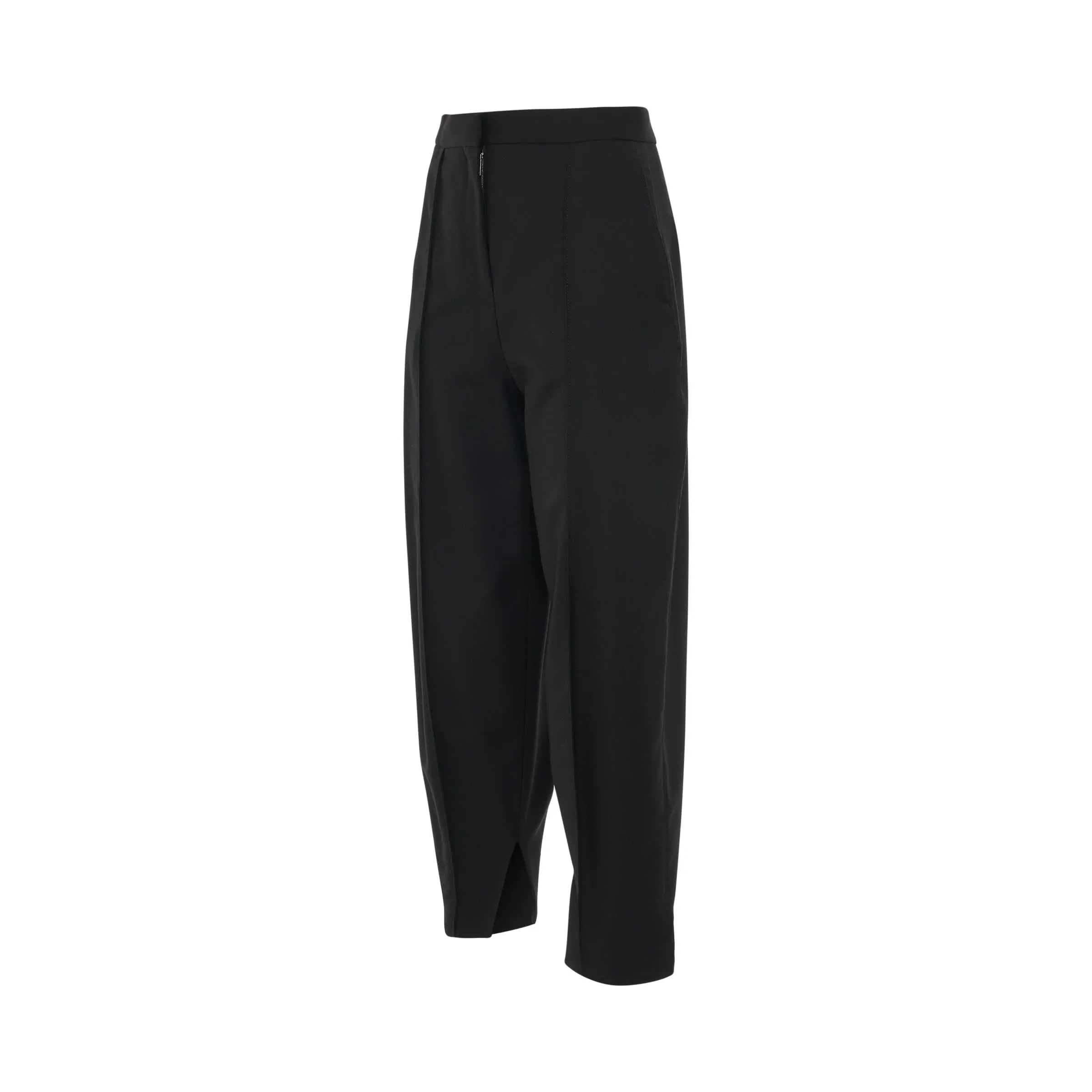 Balloon Wool Trousers in Black