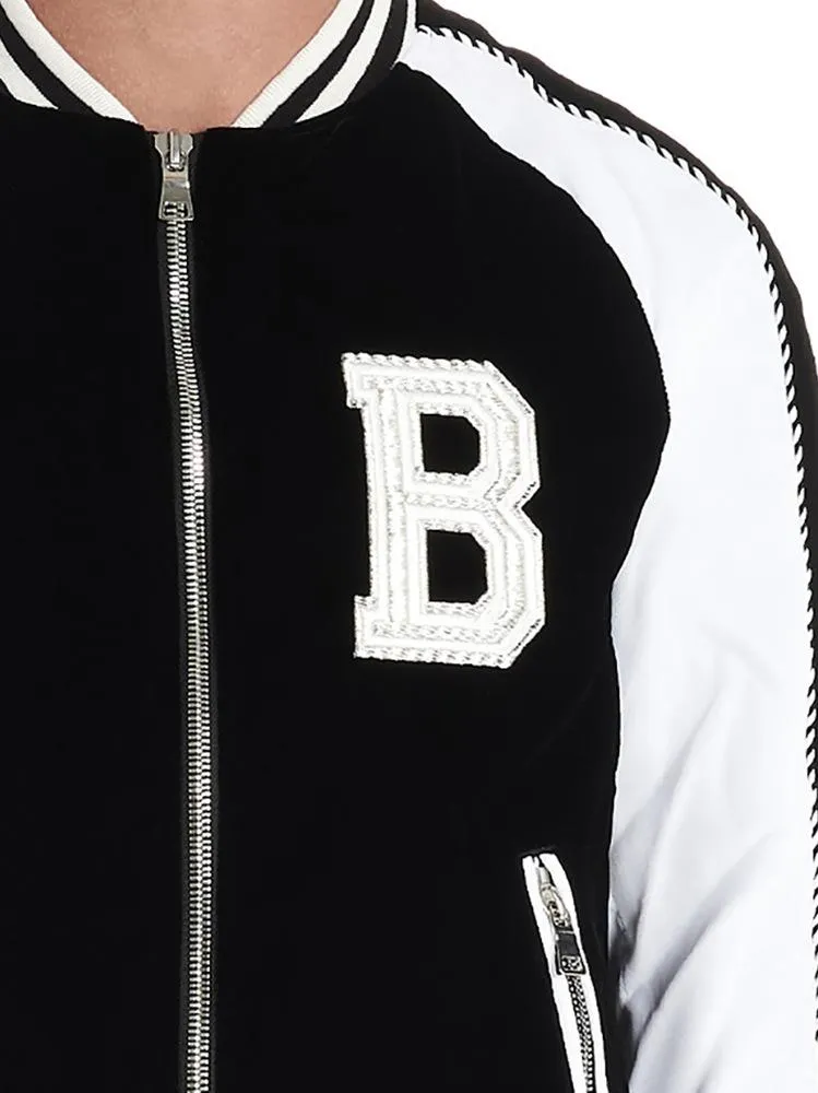 Balmain Contrasting Panelled Bomber Jacket