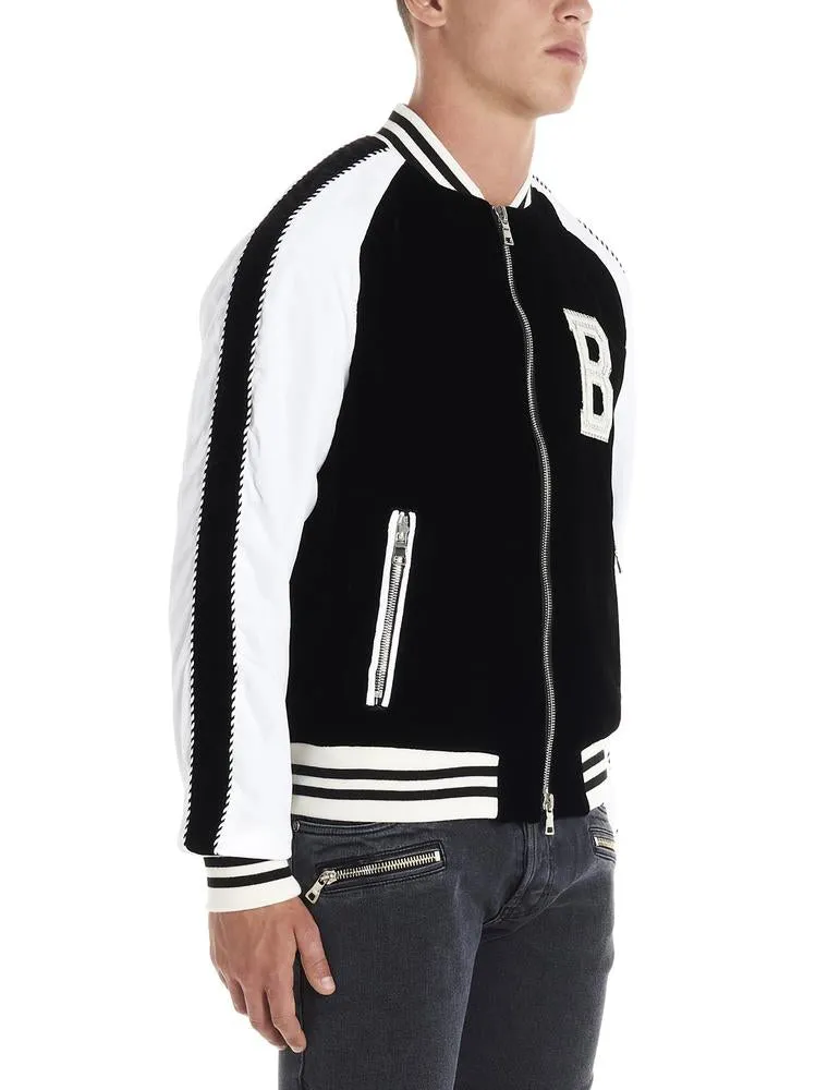 Balmain Contrasting Panelled Bomber Jacket