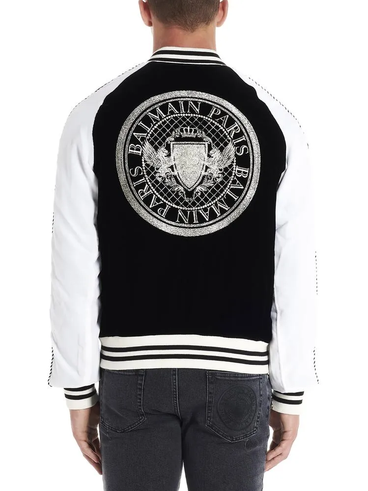 Balmain Contrasting Panelled Bomber Jacket