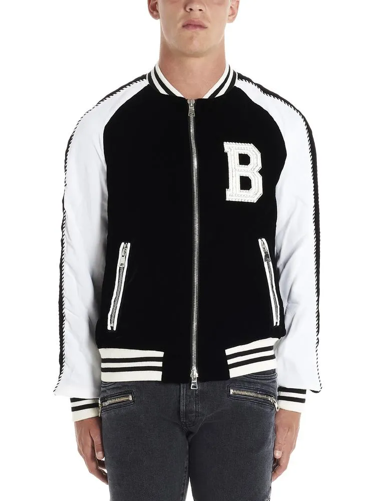 Balmain Contrasting Panelled Bomber Jacket