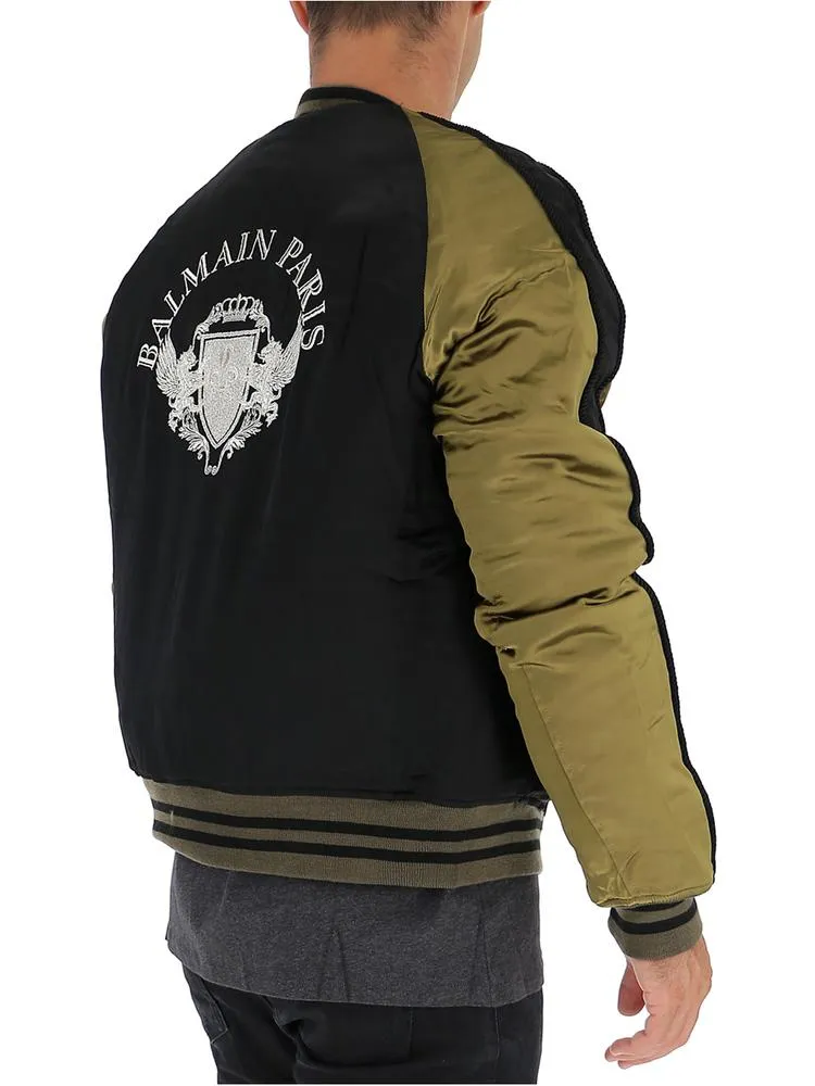 Balmain Logo Embellished Bomber Jacket