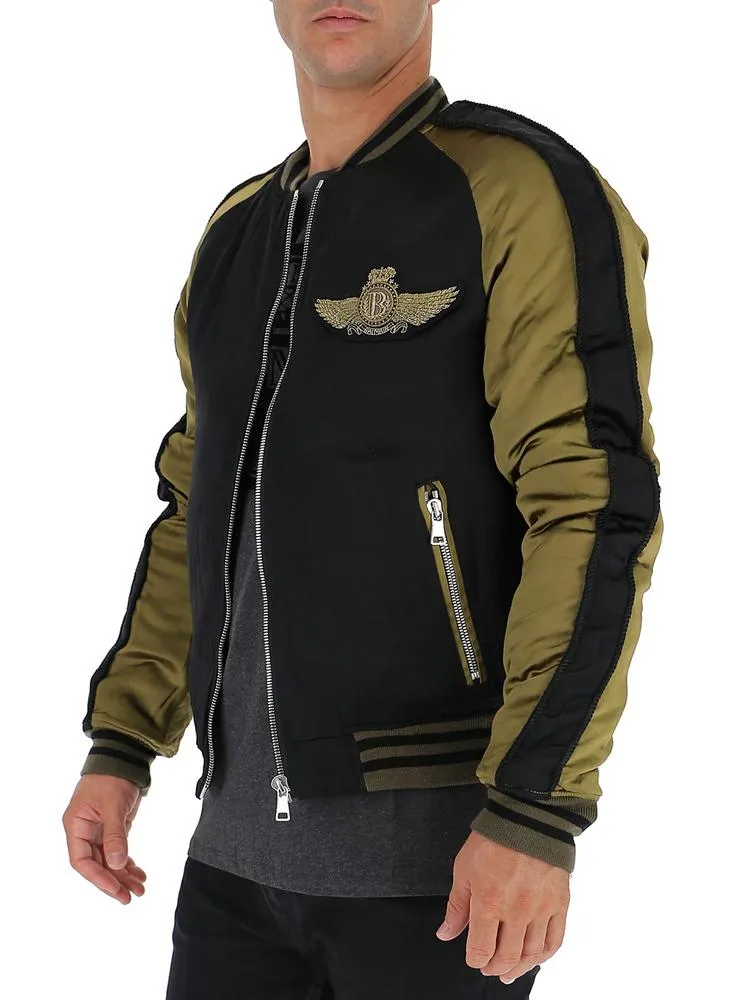 Balmain Logo Embellished Bomber Jacket