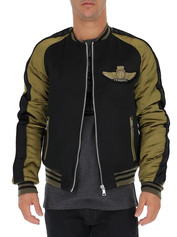 Balmain Logo Embellished Bomber Jacket