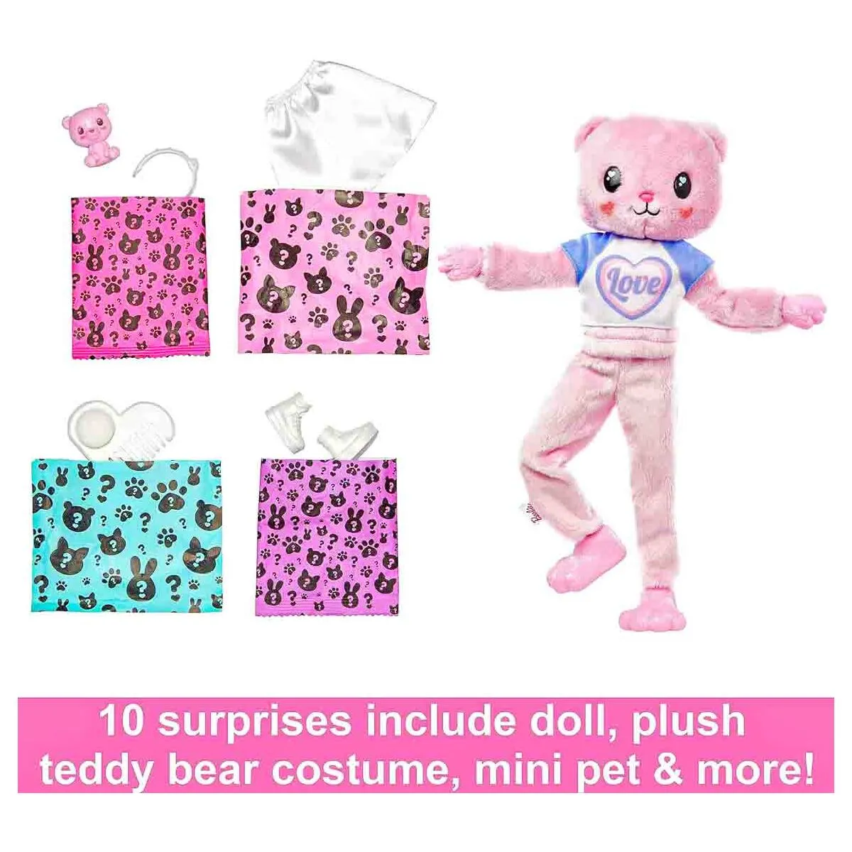 Barbie Cutie Reveal Cute Tees Doll Teddy Bear