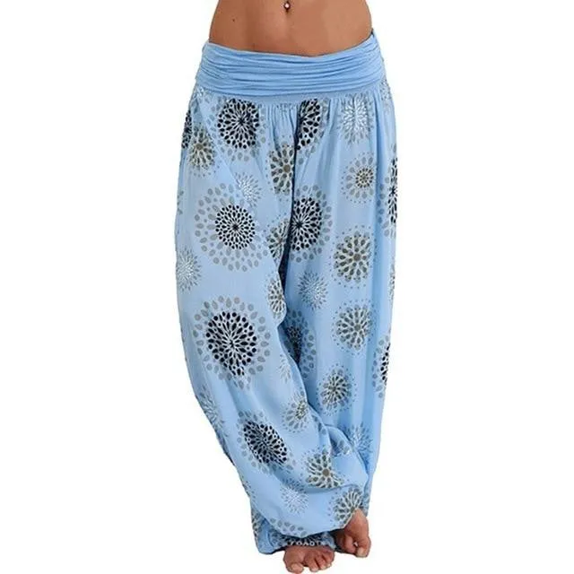 Beach Harem Vintage Print Pants