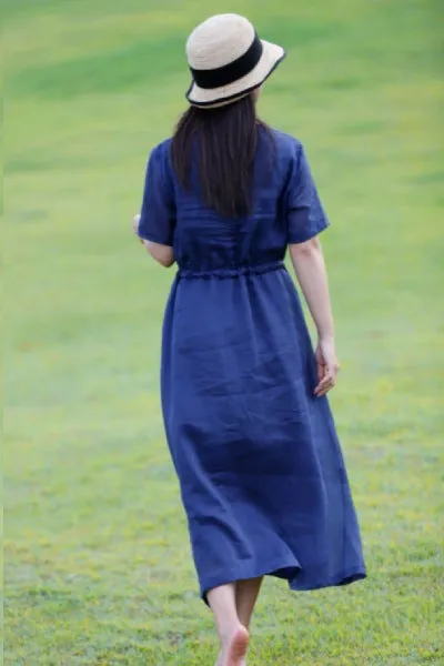 Blue Ramie Dress