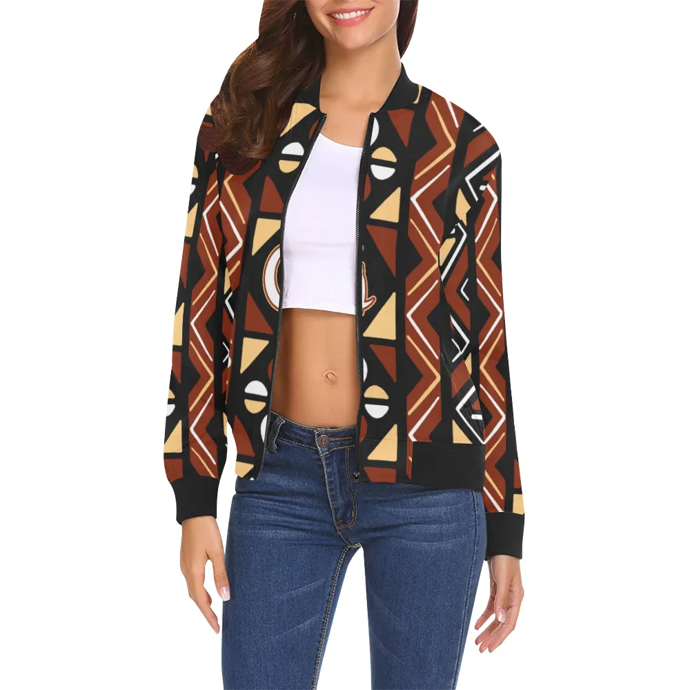 BOGOLAN STYLE All Over Print Bomber Jacket for Women