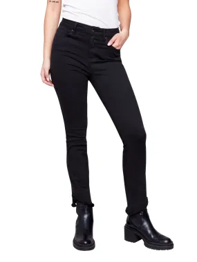 Bootcut Twill Pants with Asymmetrical Hem