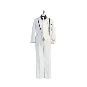 Boys White/Black Suit