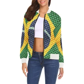 BRASIL FLAG All Over Print Bomber Jacket for Women