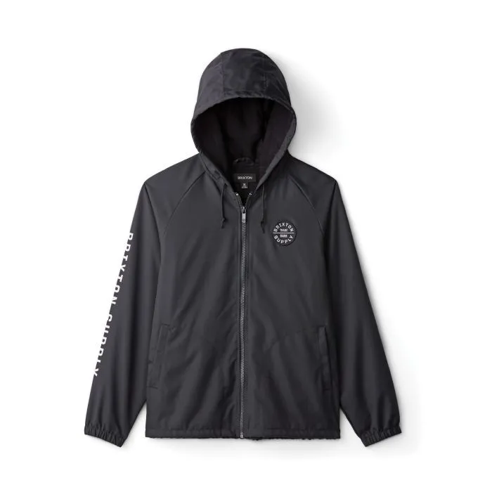 BRIXTON CLAXTON OATH ZIP HOOD JKT - BLACK/WHITE