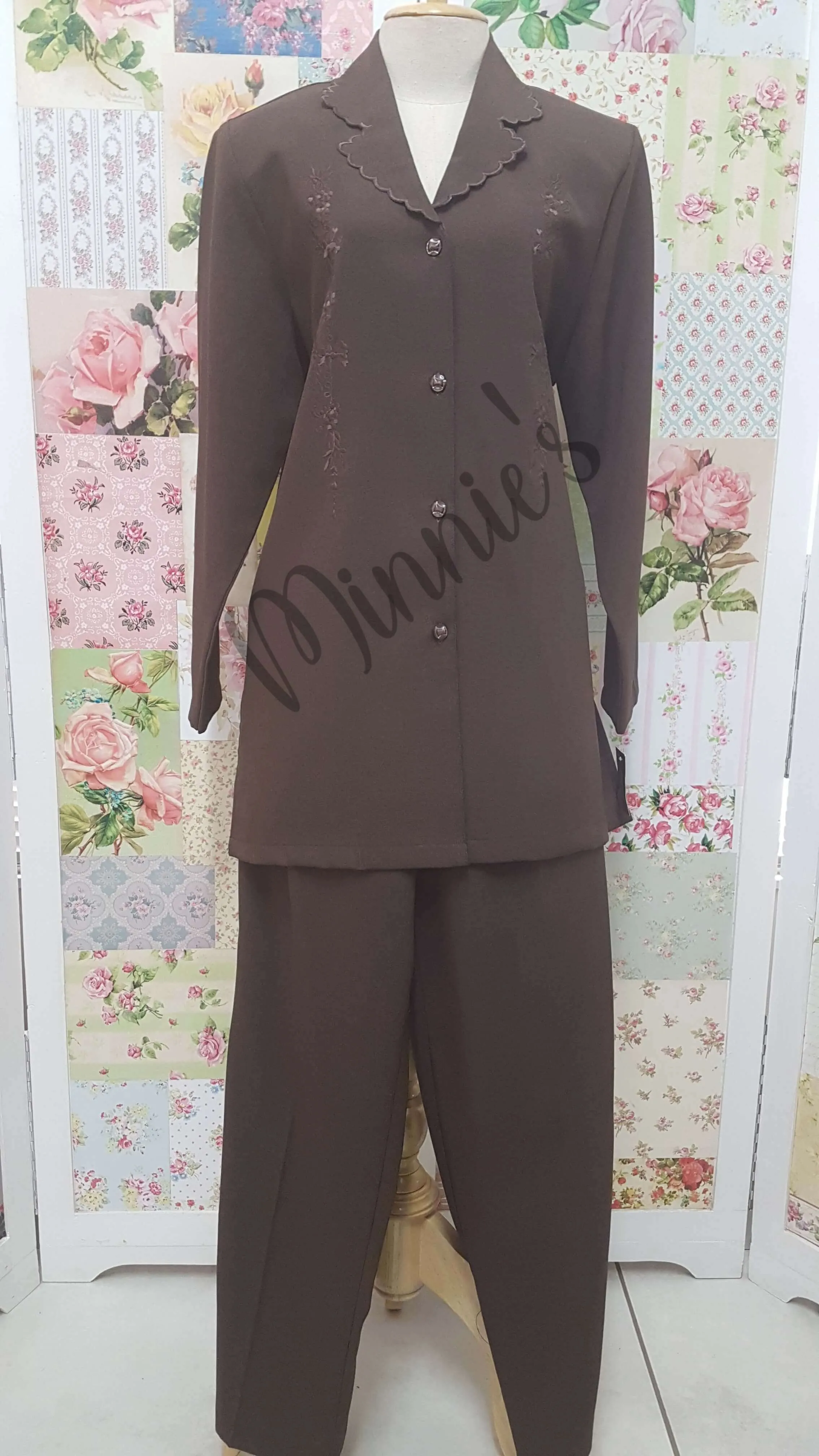 Brown 2-Piece Pants Set BS098