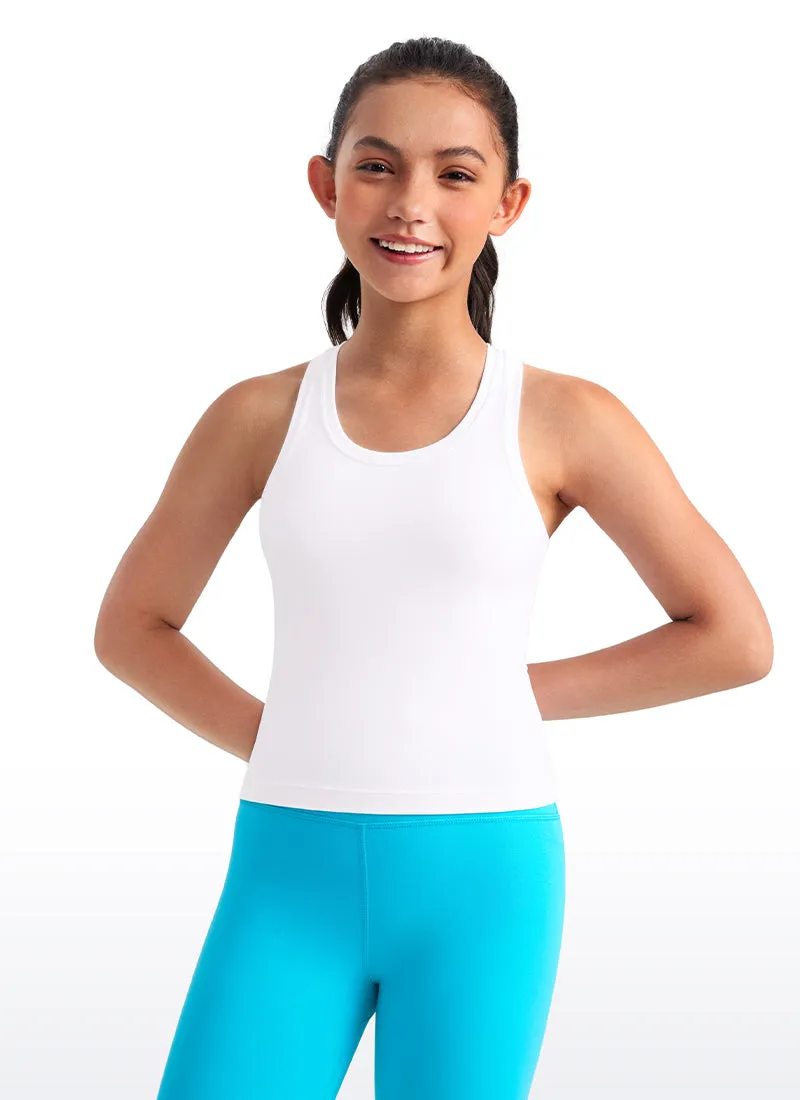 Butterluxe Girls Waist-Length Crewneck Tank Racerback