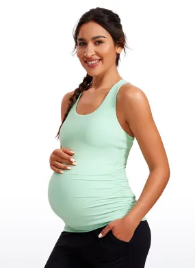 Butterluxe Racerback Maternity Built in Bra Tank Ruched Sides