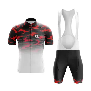 Camouflage Neck Club Cycling Kit (V3) (Red-White)