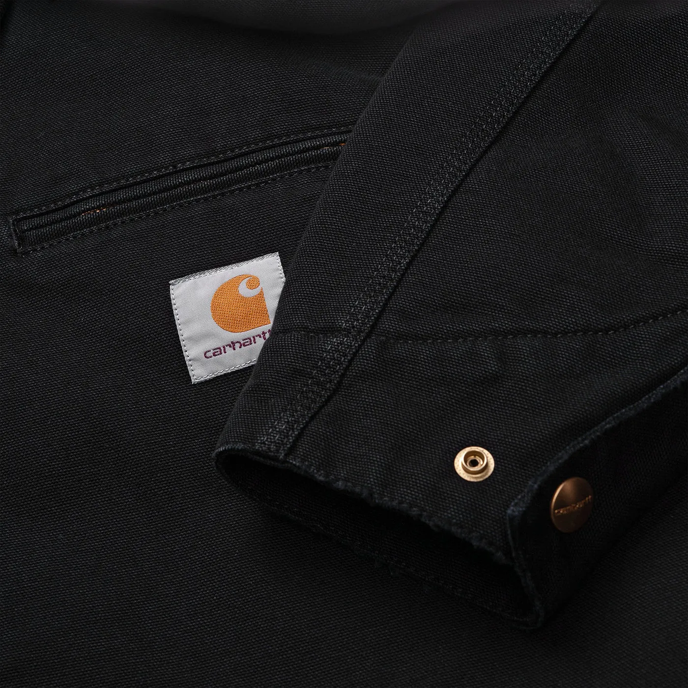 Carhartt WIP OG Detroit Jacket - Black / Black Aged Canvas