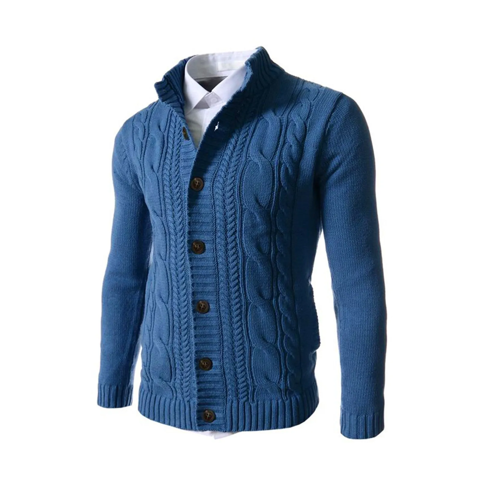 CASUAL PIT-RIBBED BUTTON SWEATER JACKET