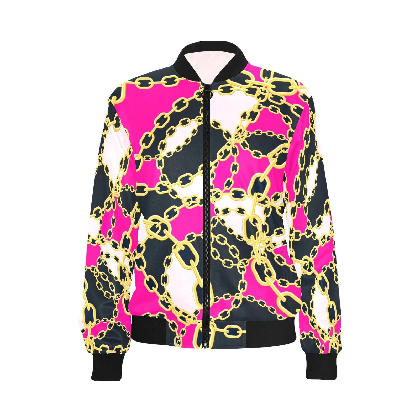 chained up 2 All Over Print Bomber Jacket for Women (Model H36)