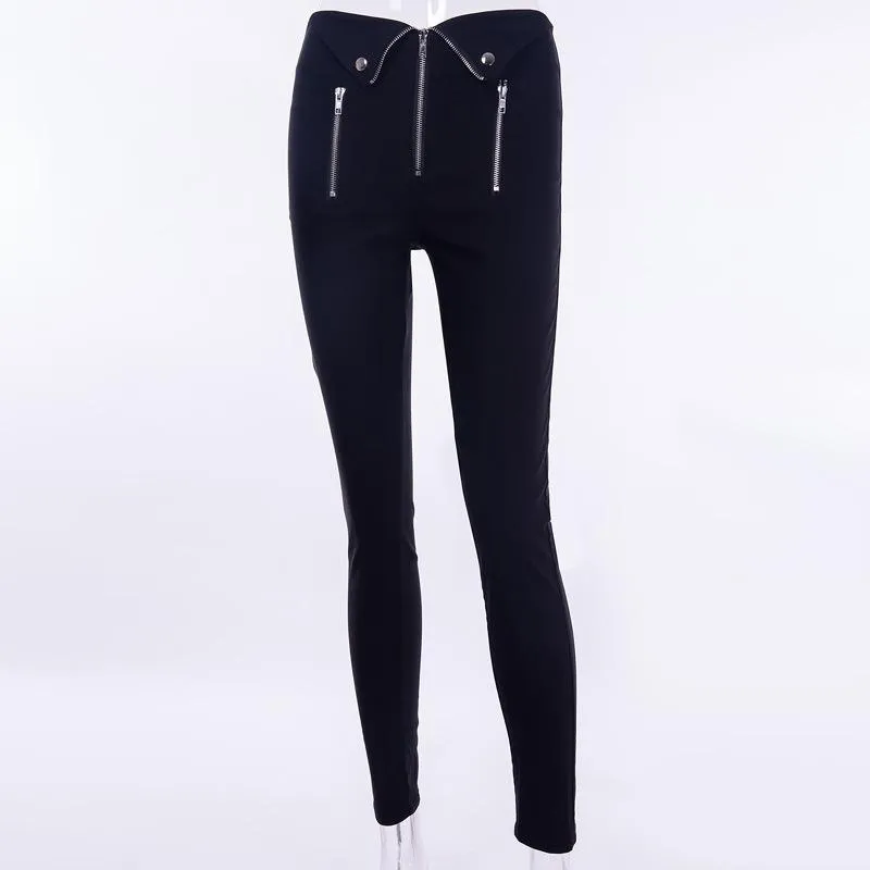 Chic Zipper Fold Pants