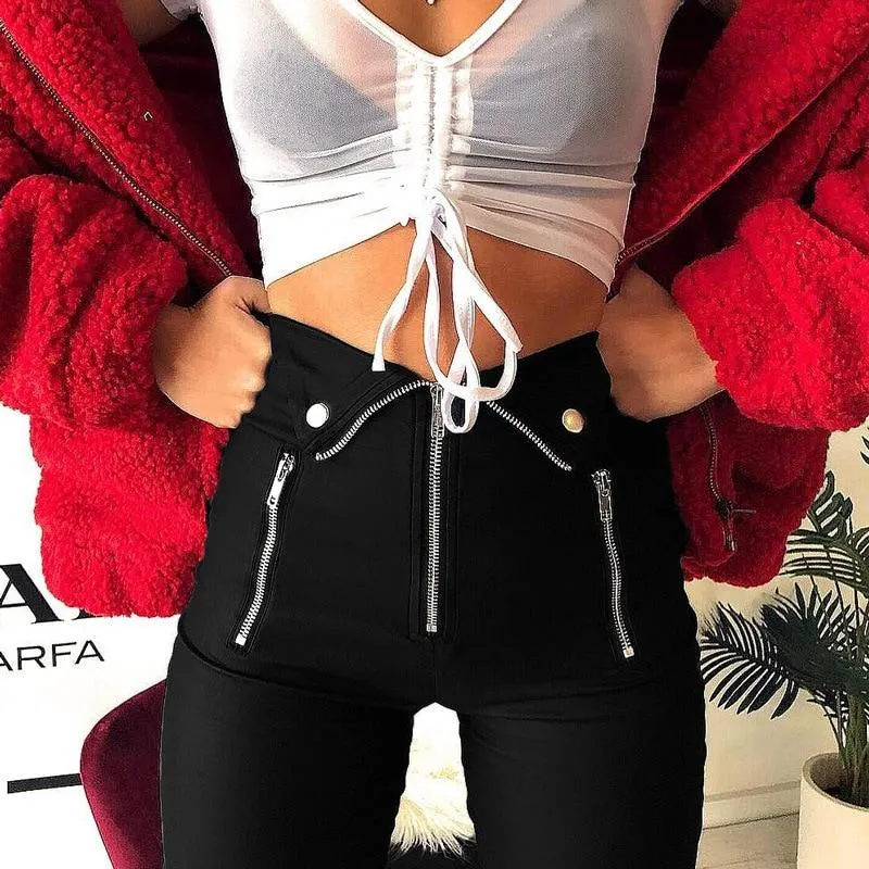 Chic Zipper Fold Pants