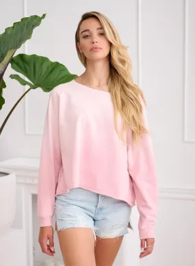 CHRLDR Anna Crop Boatneck Sweatshirt - Sunfaded Dusty Rose