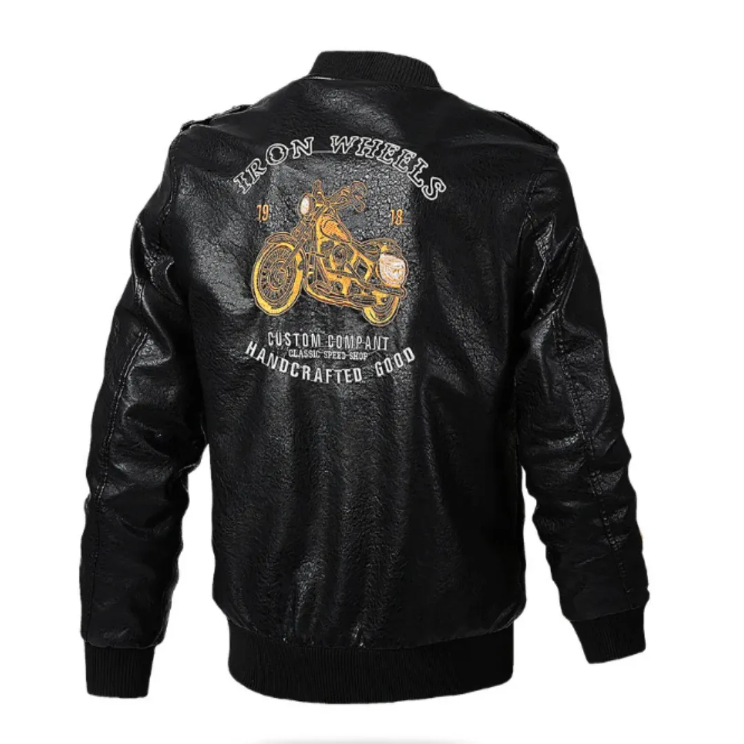 Classic Biker Men Faux Leather Motorcycle Jacket